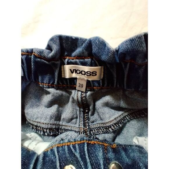 Vigoss Women's Jeans Size 29 Paper Bag Scrunch Top High Rise - Picture 3 of 7